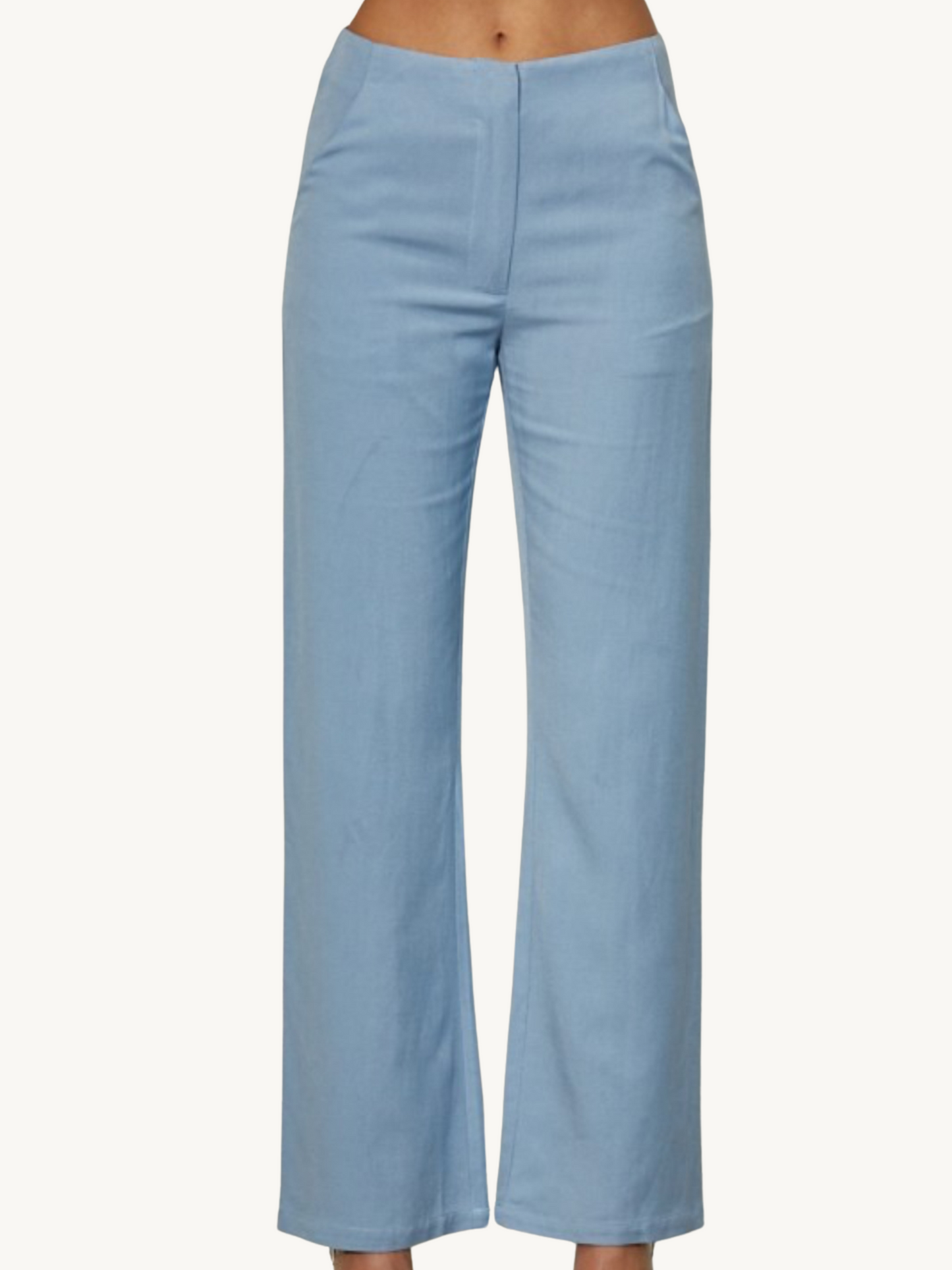 Blue Straight Leg Pants
