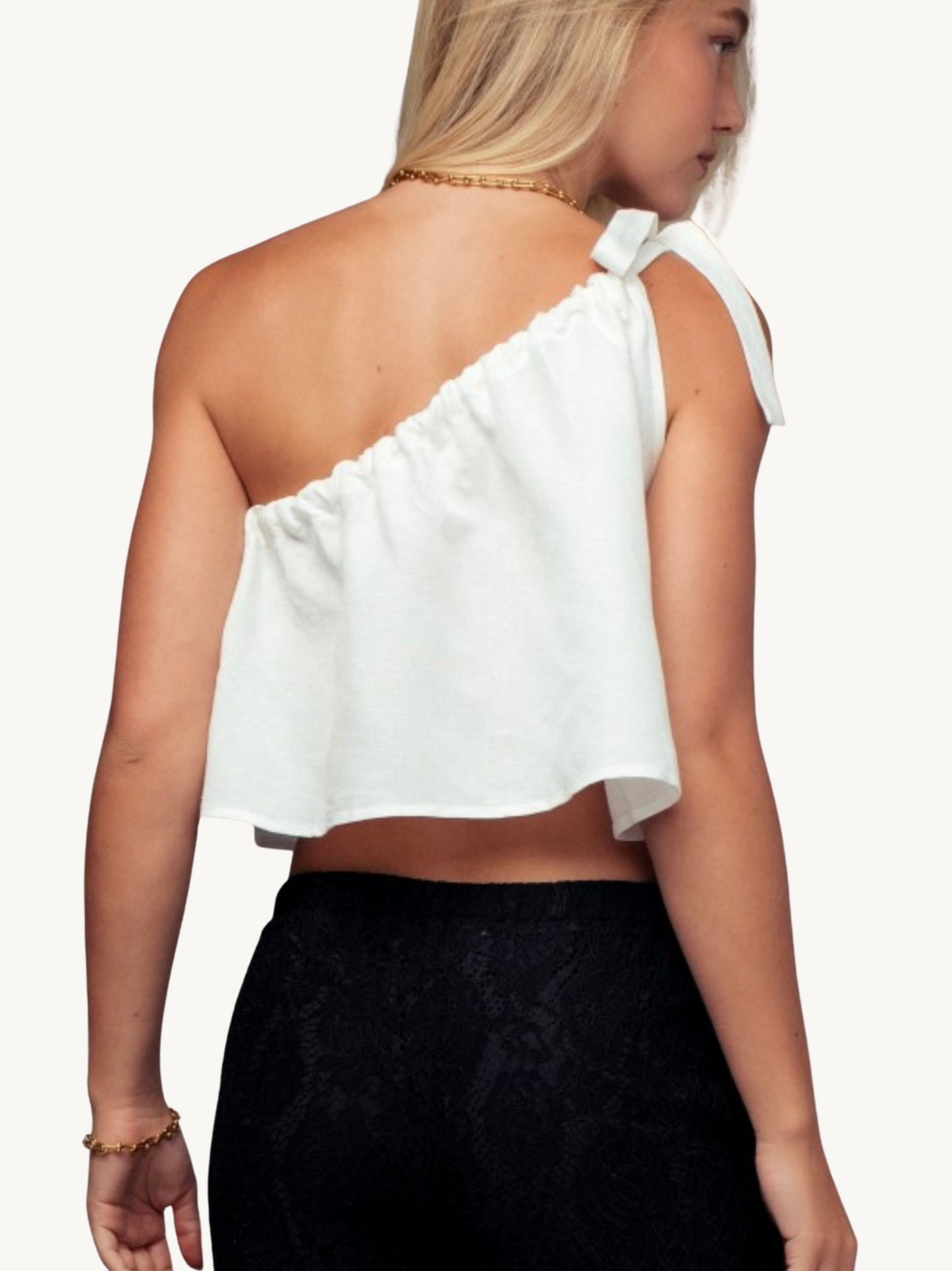 White One Shoulder Top