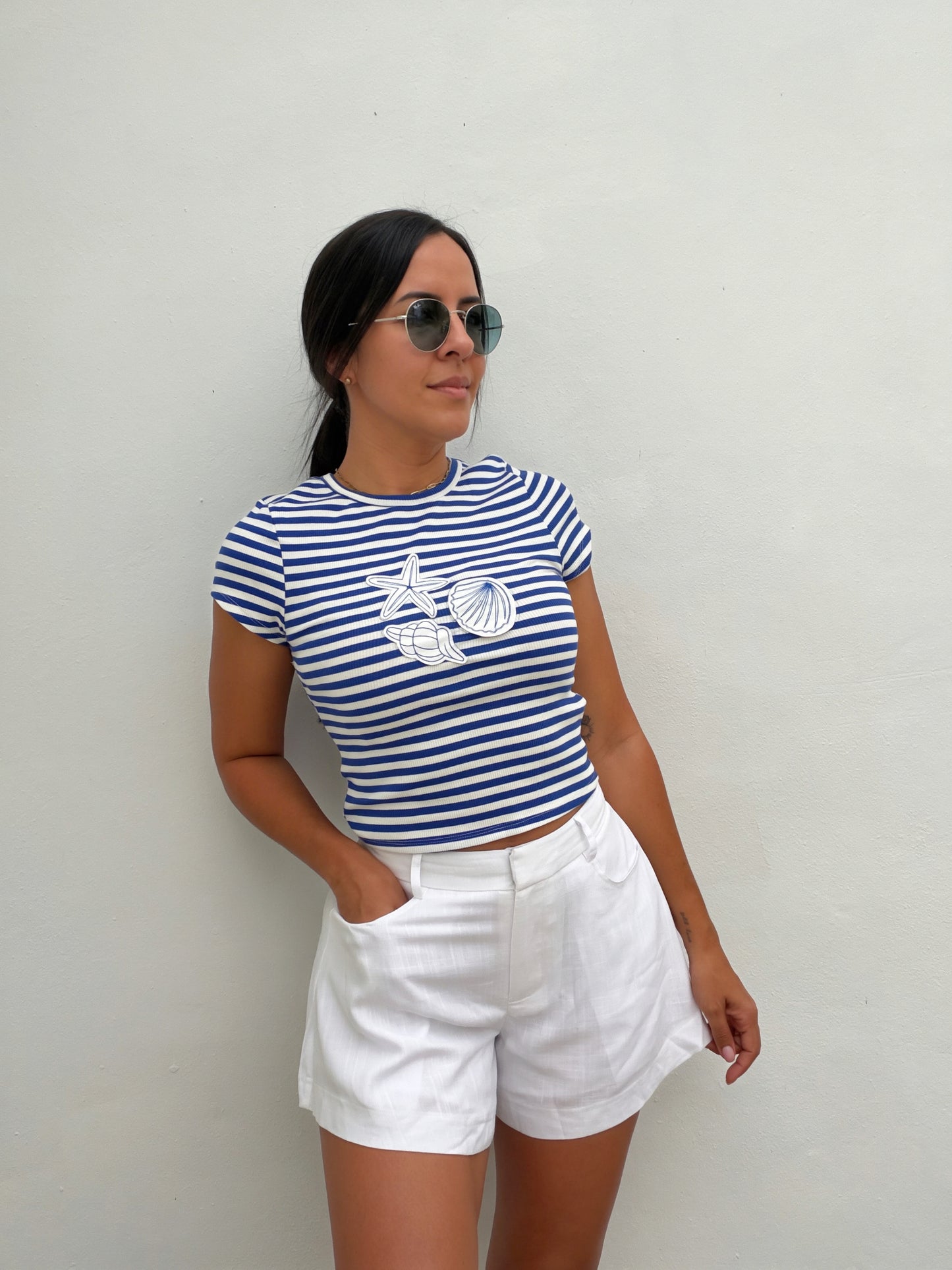 Blue Striped Summer Top