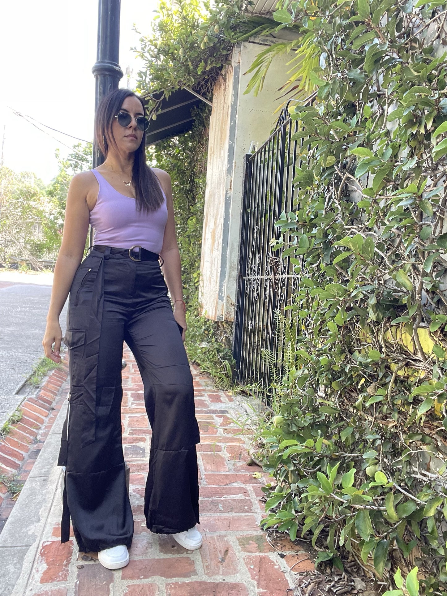 Satin Cargo Pants