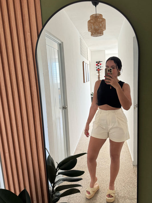 Cream High Waist Short