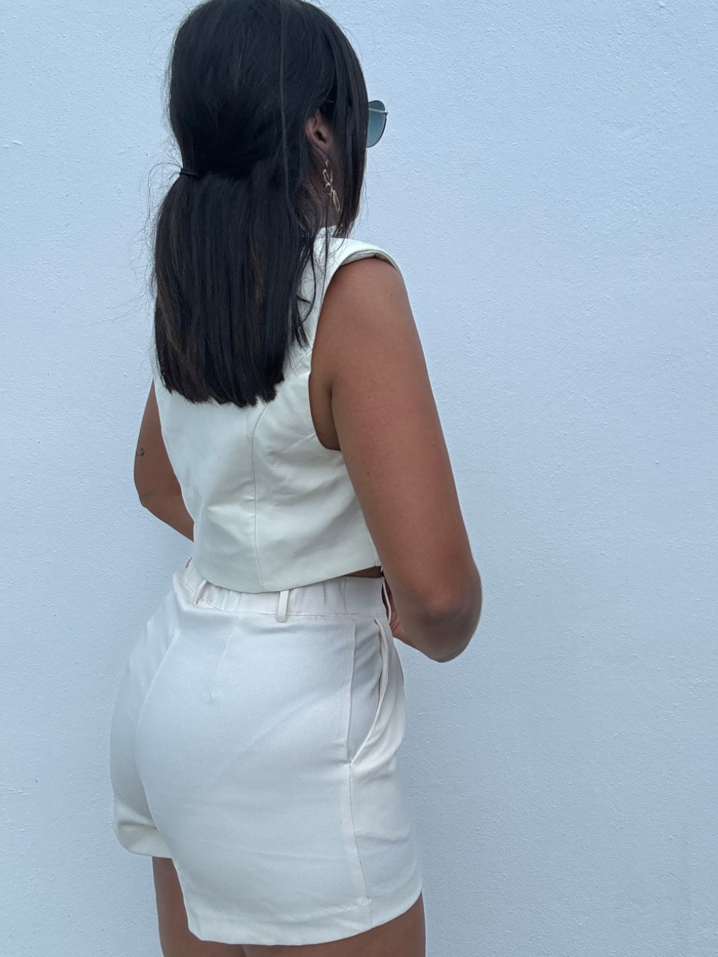 Cream Cropped Vest