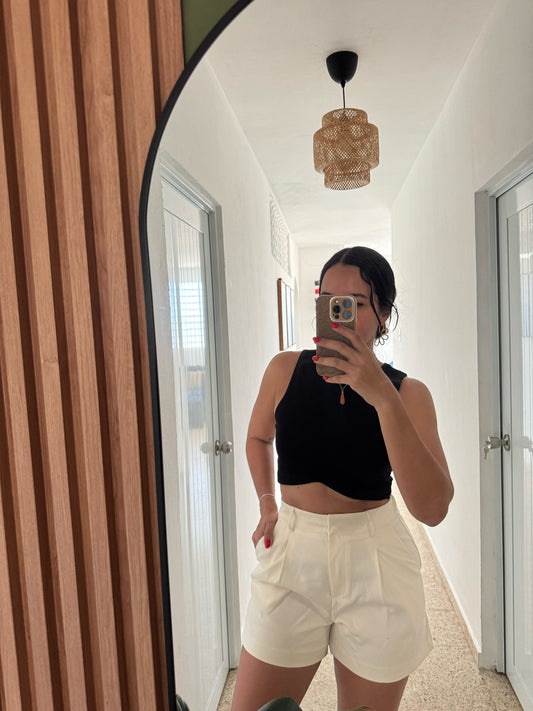 Cream High Waist Short