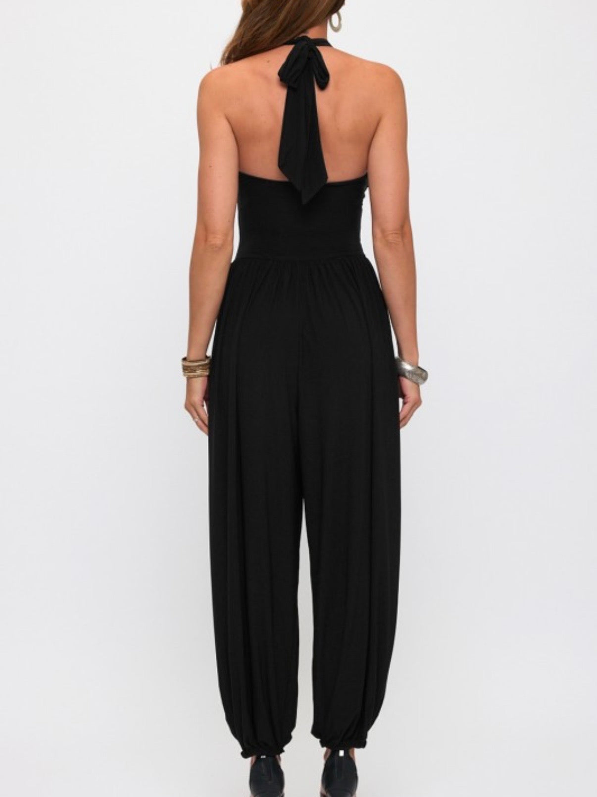 Black Halter Harem Jumpsuit