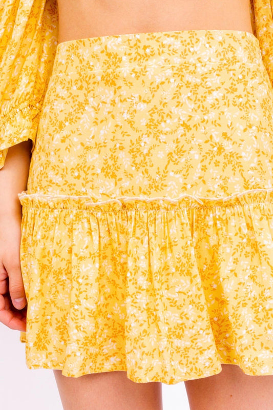 Floral Yellow Skirt