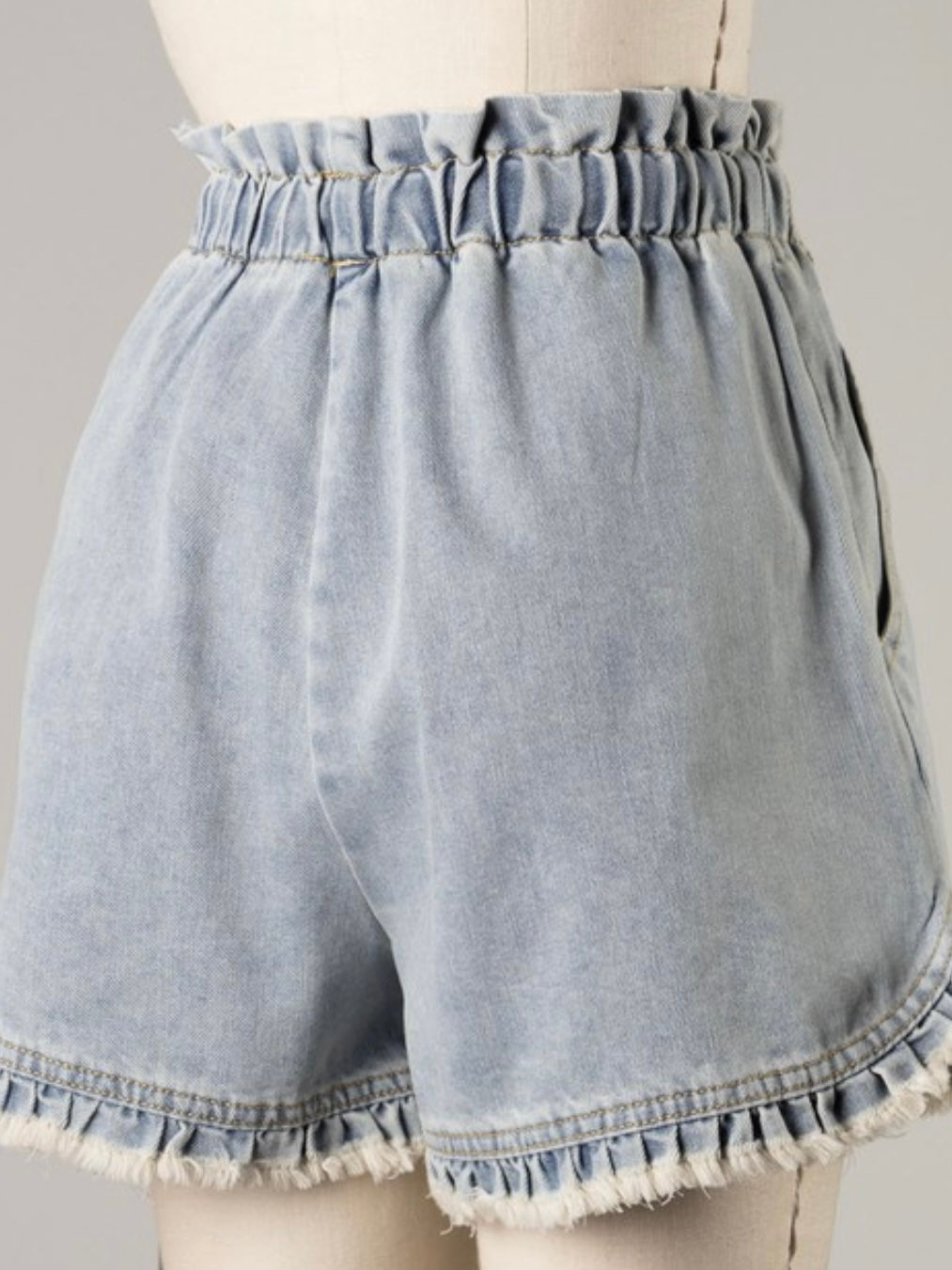 Denim Ruffle Short