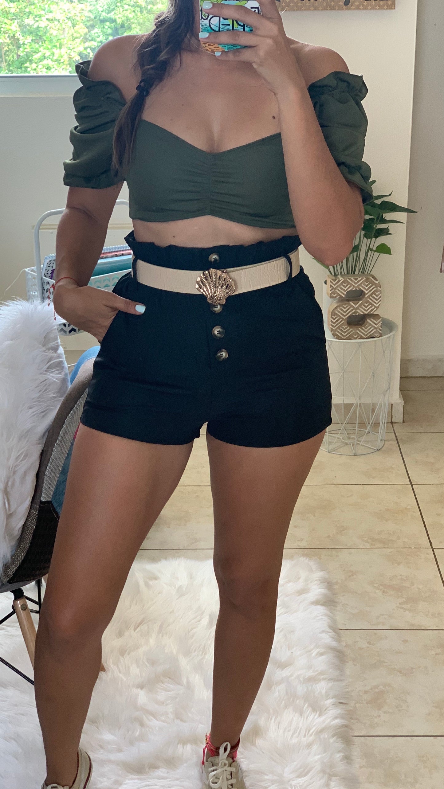 Olive Crop Top