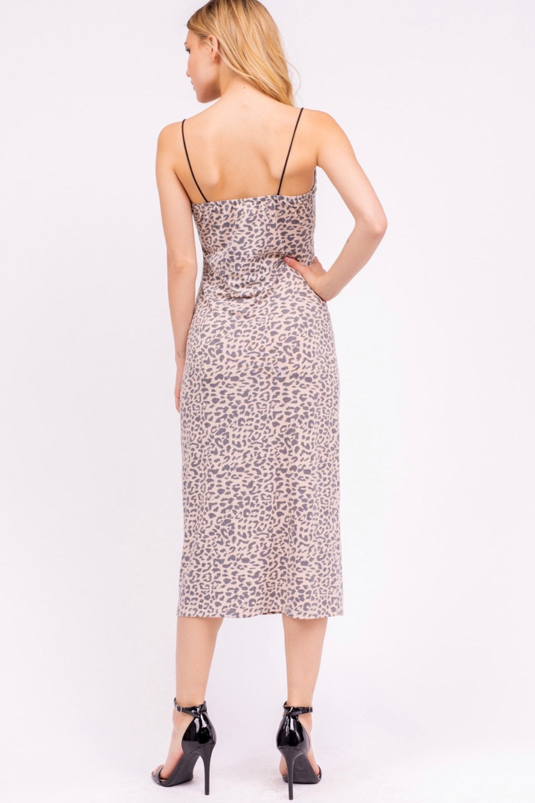 Blush Leopard Midi Dress