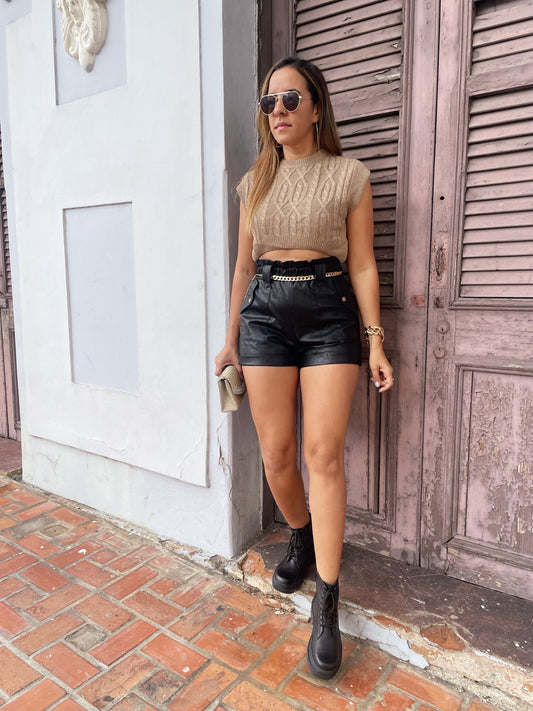 Taupe Crop Sweater