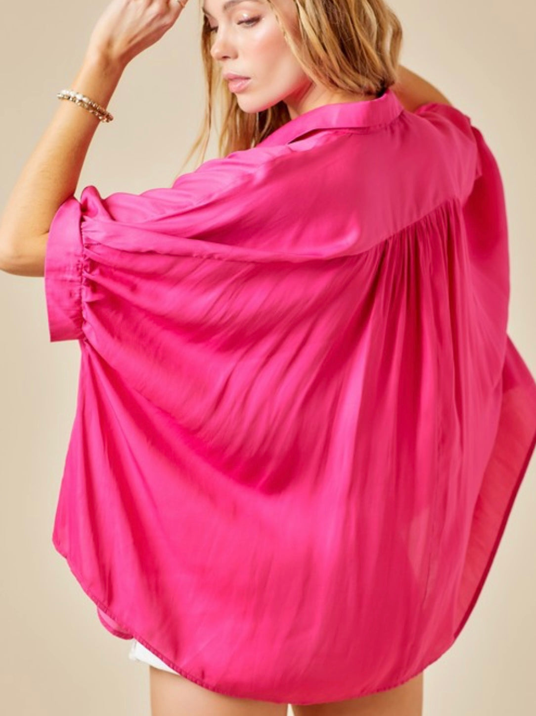 Hot Pink Satin Top