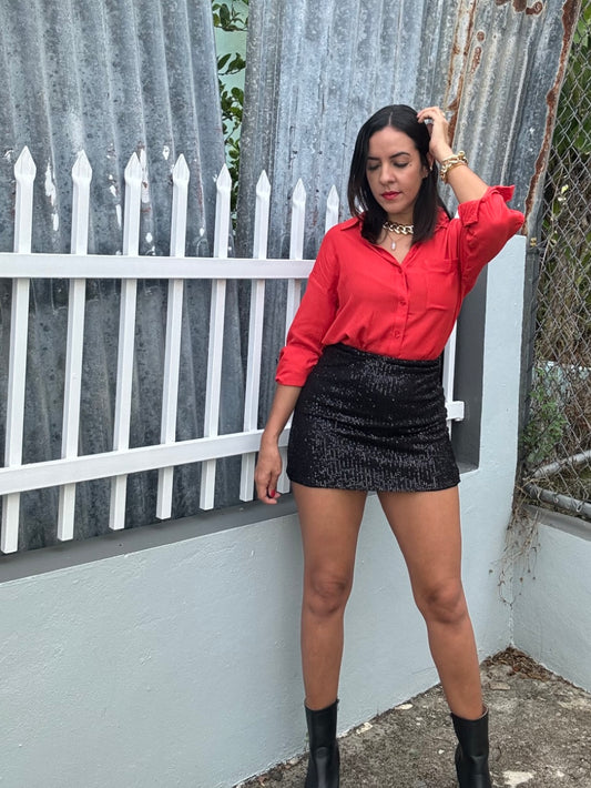 Black Sequin Skirt