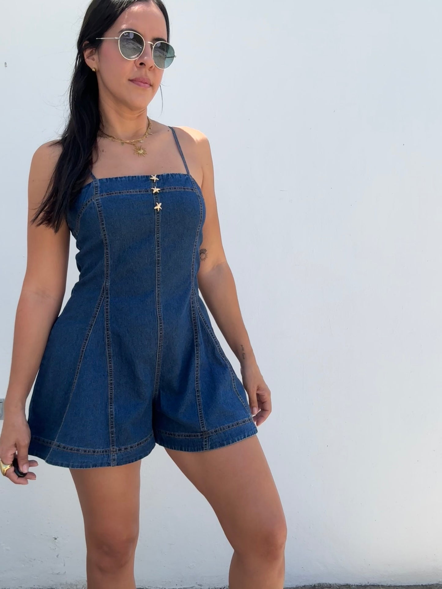 Starfish Denim Romper