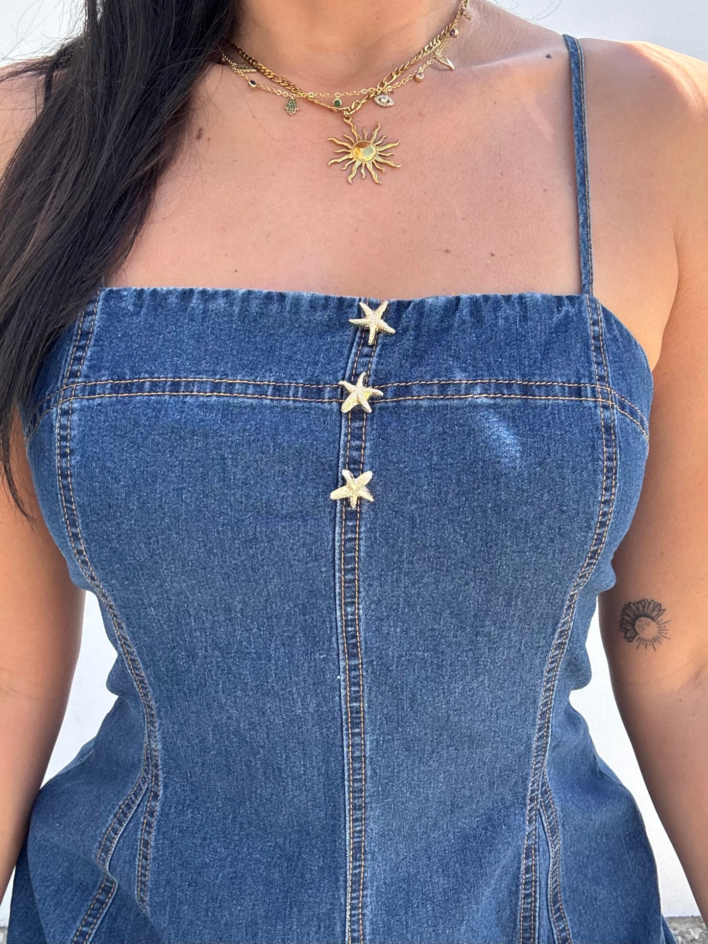 Starfish Denim Romper