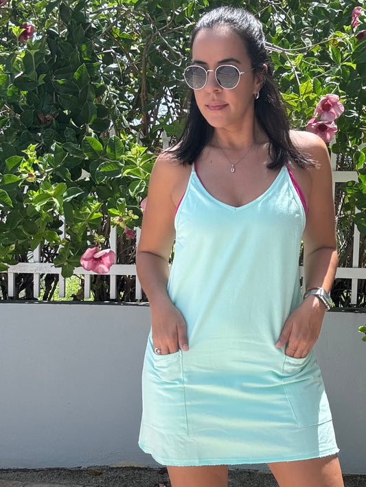 Aqua Mint Sporty Mini Dress