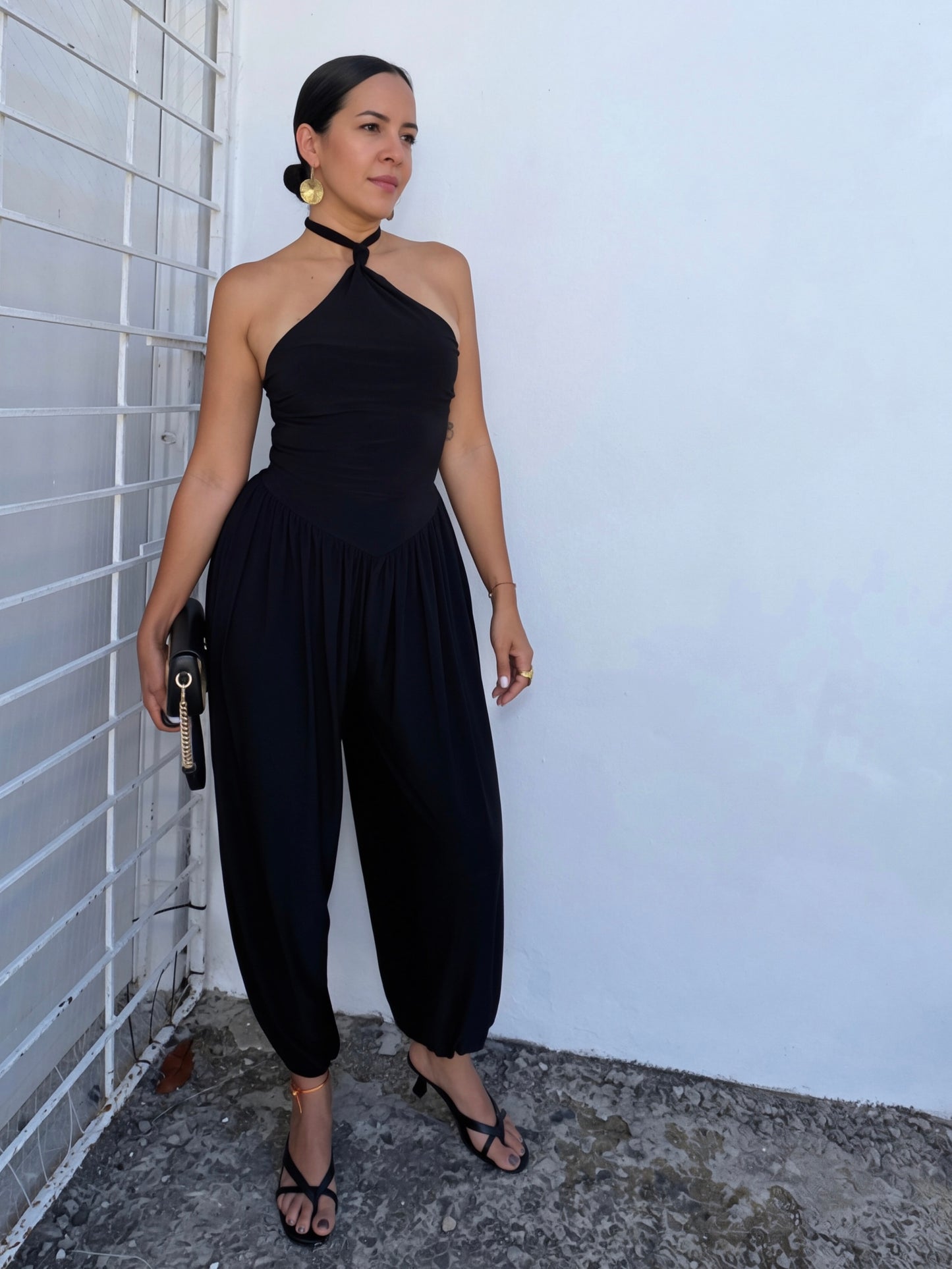 Black Halter Harem Jumpsuit