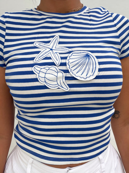 Blue Striped Summer Top