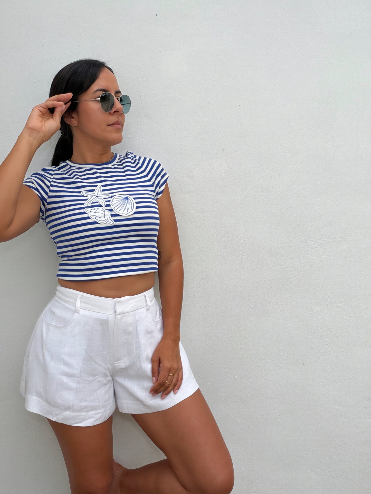 Blue Striped Summer Top