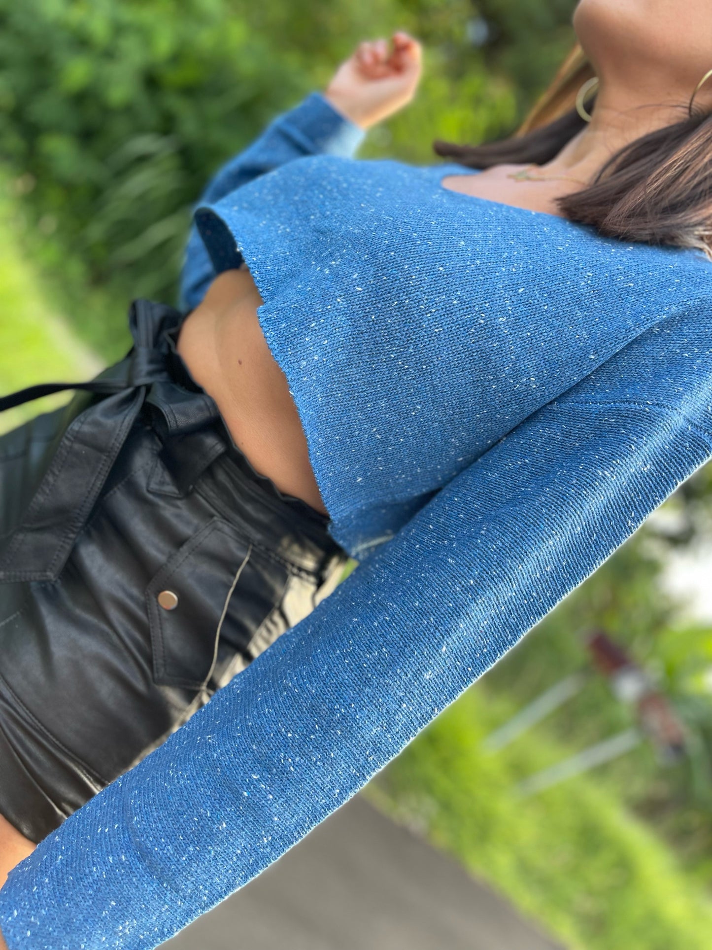 Blue Crop Sweater