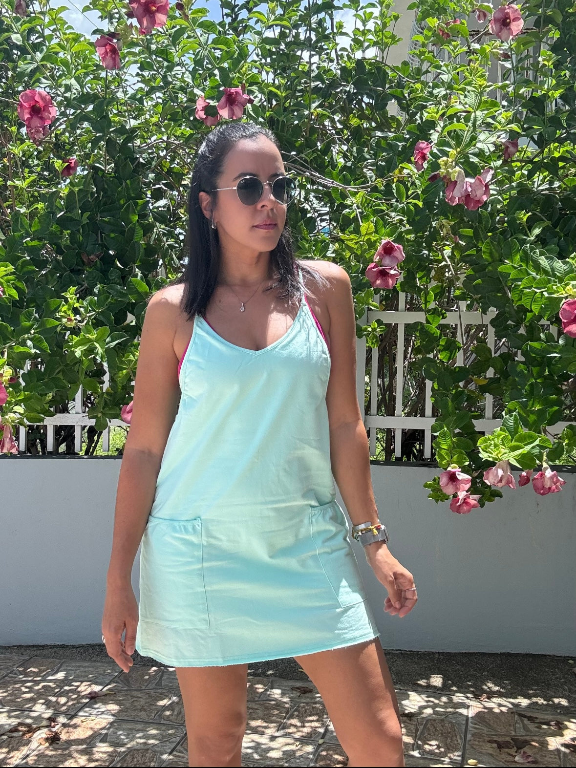 Aqua Mint Sporty Mini Dress
