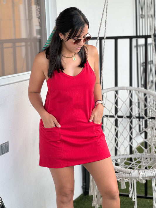 Red Sporty Mini Dress