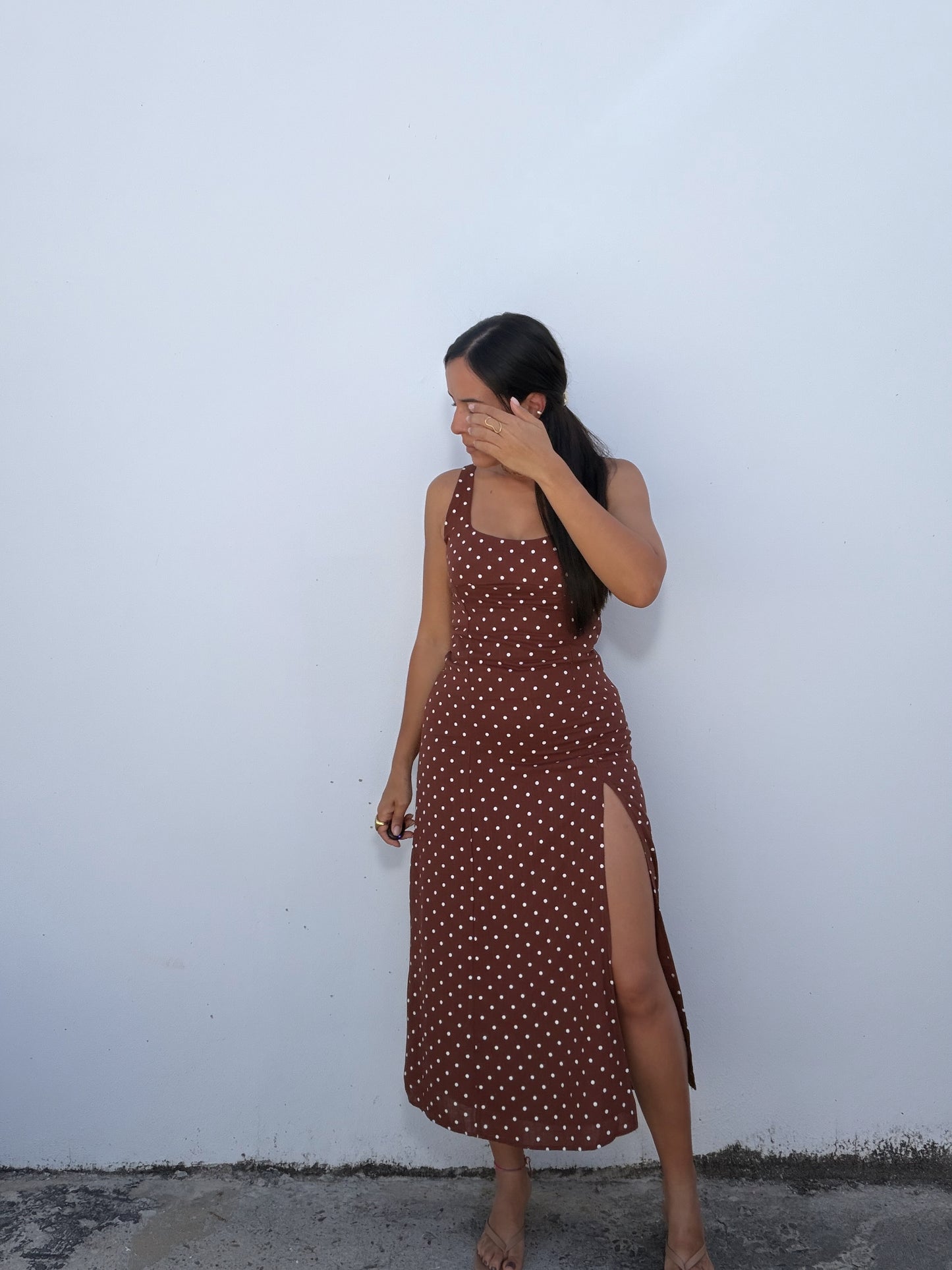 Vestido Midi Polka Dot Chocolate