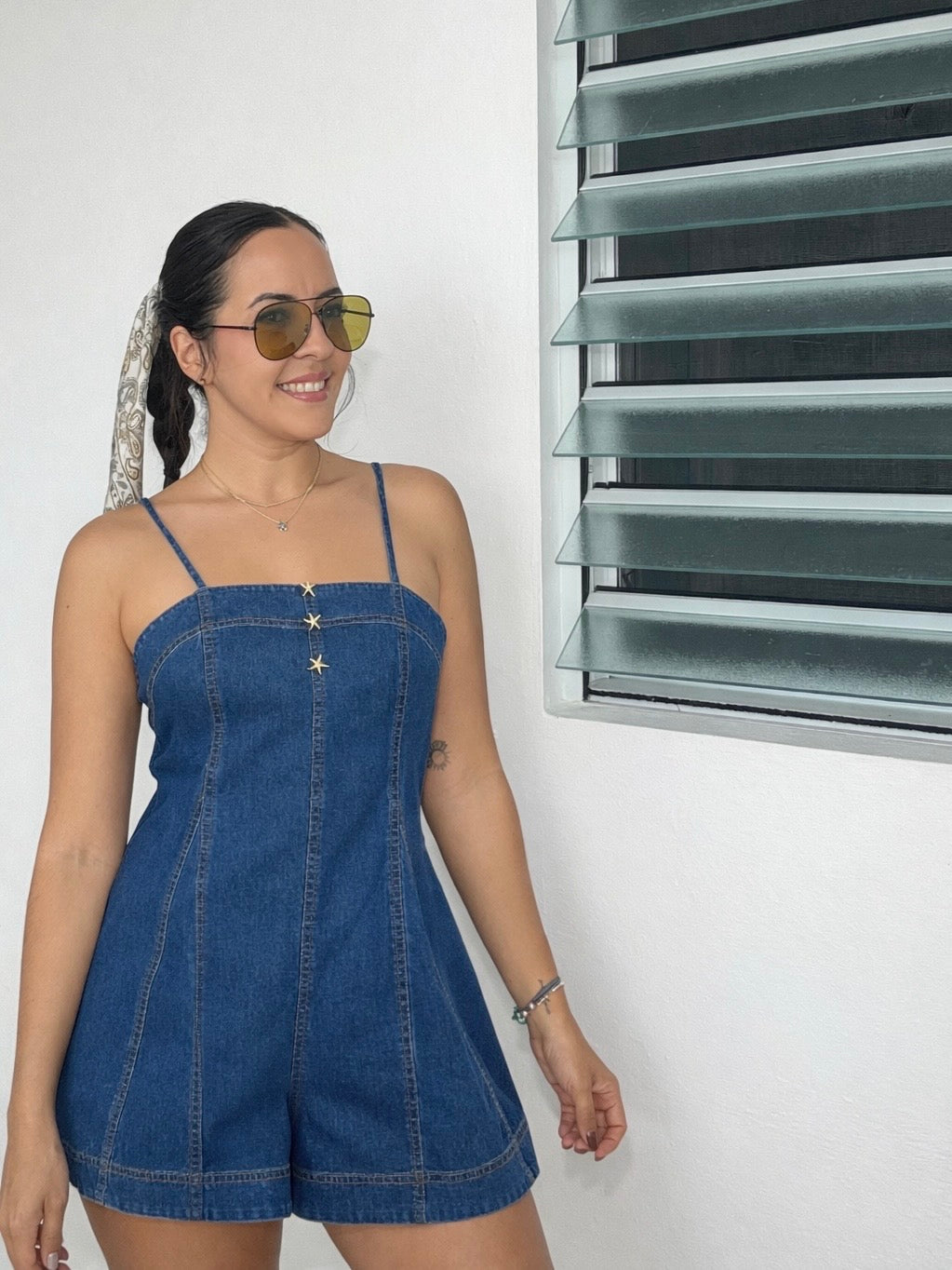 Starfish Denim Romper