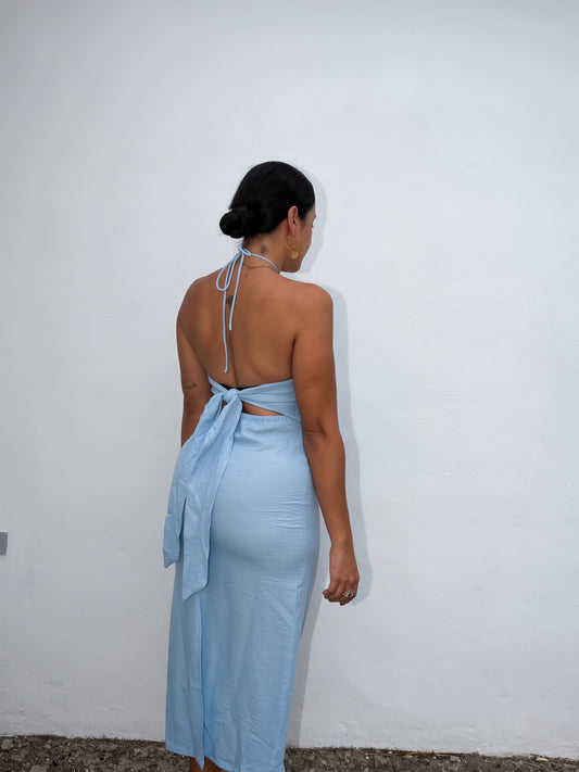 Blue Embroidered Dress
