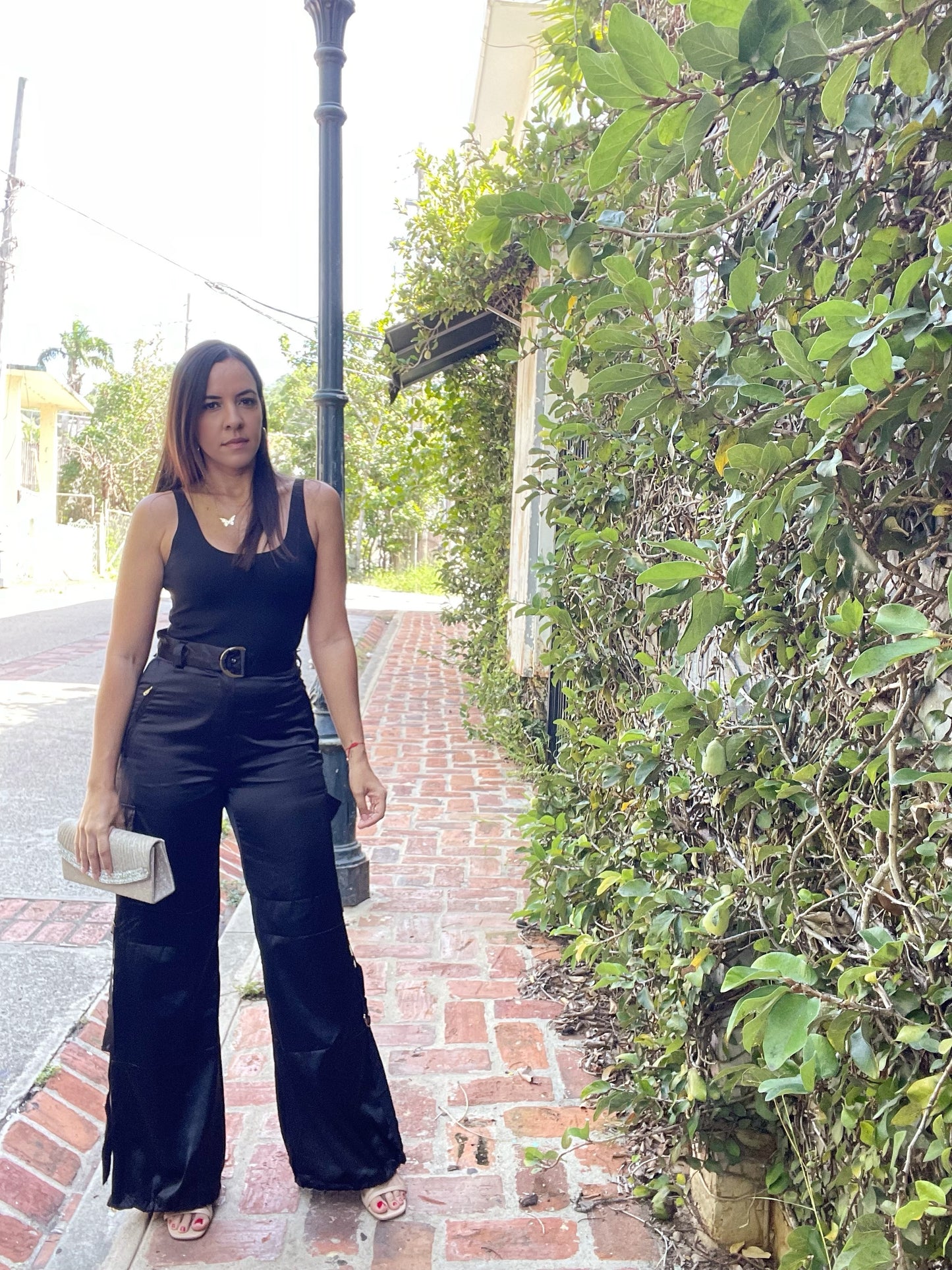 Satin Cargo Pants