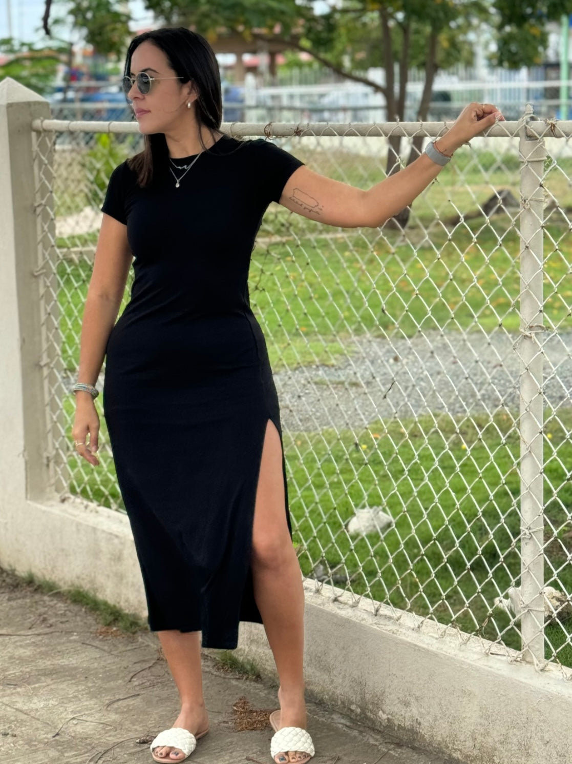 Black Sand Midi Dress