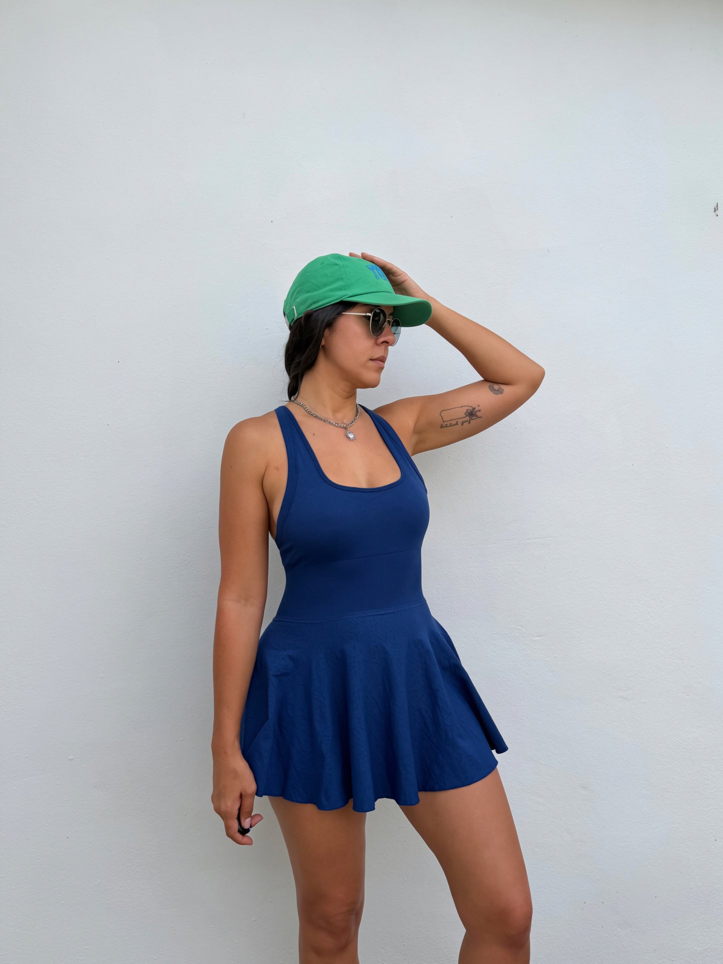 Blue Sporty Chic Dress with Shorts