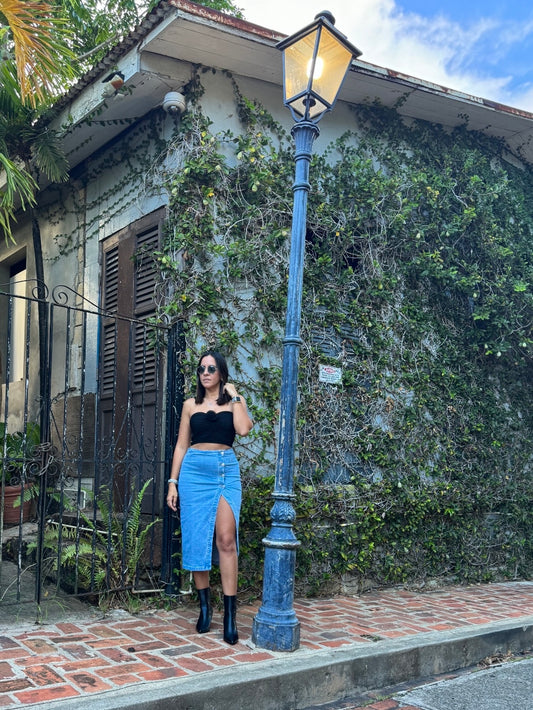 Denim Midi Skirt