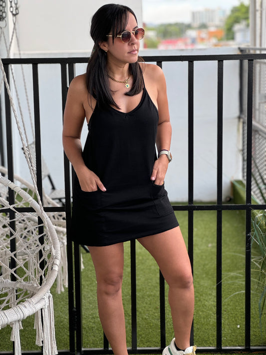 Black Sporty Mini Dress