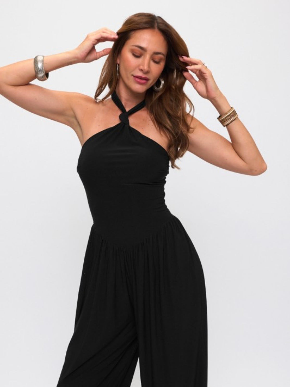 Black Halter Harem Jumpsuit
