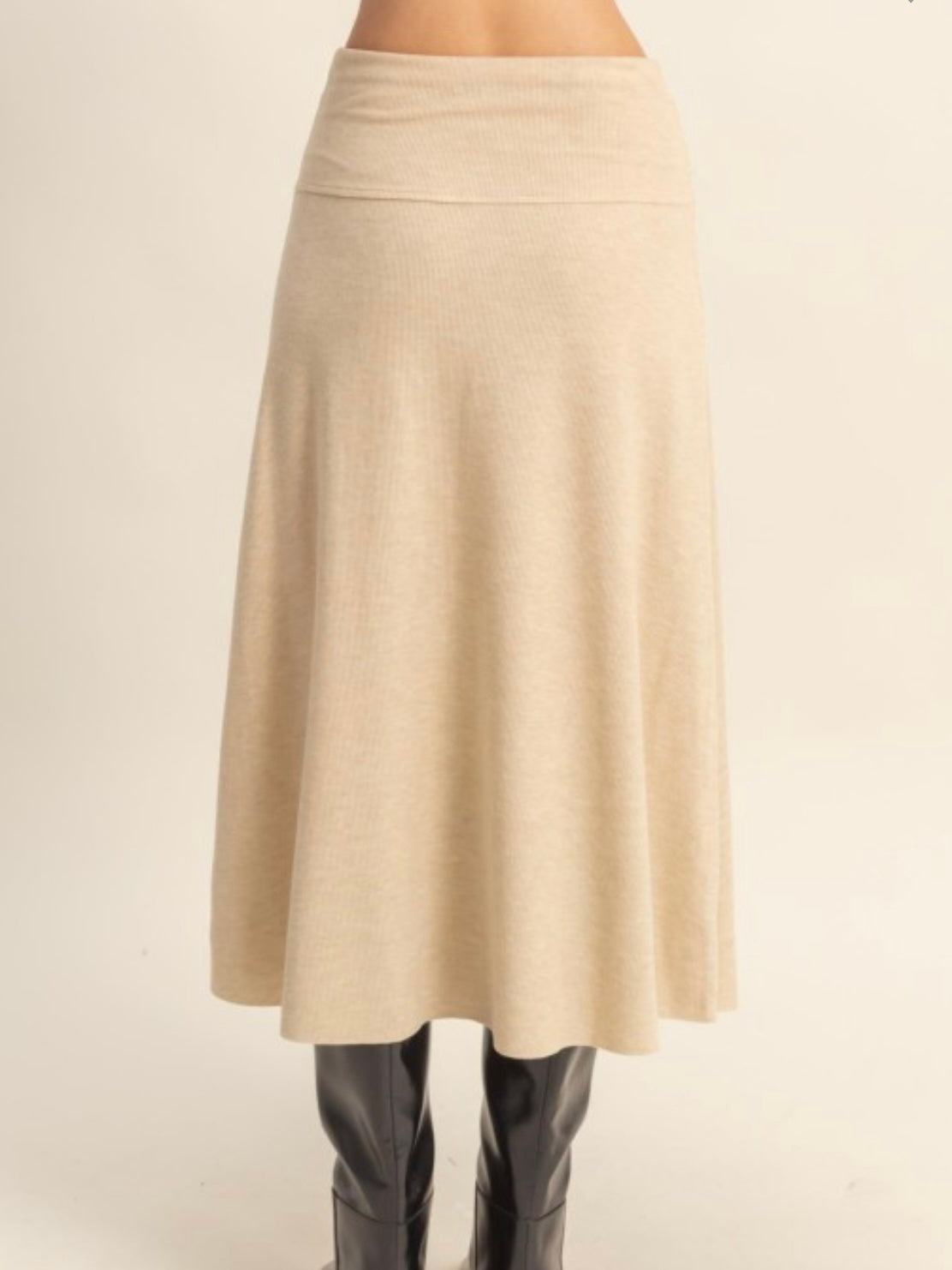 Beige Midi Skirt