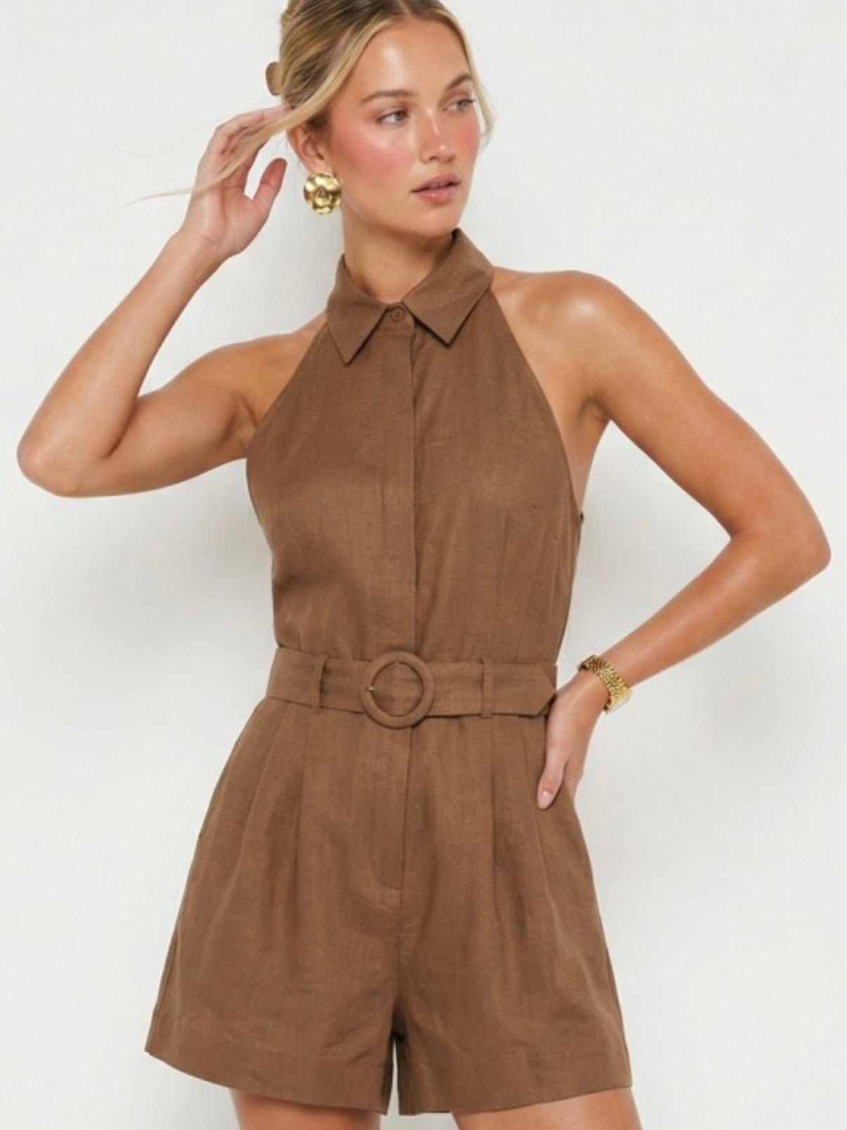 Mocha Halter Romper