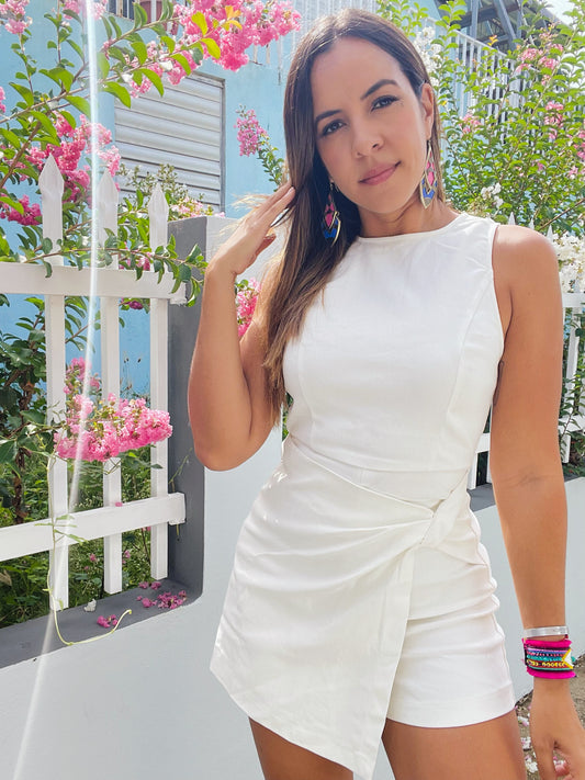 White Denim Romper