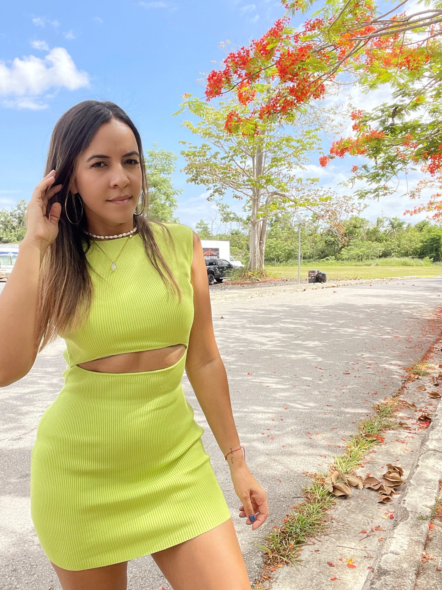 Apple Green Mini Dress