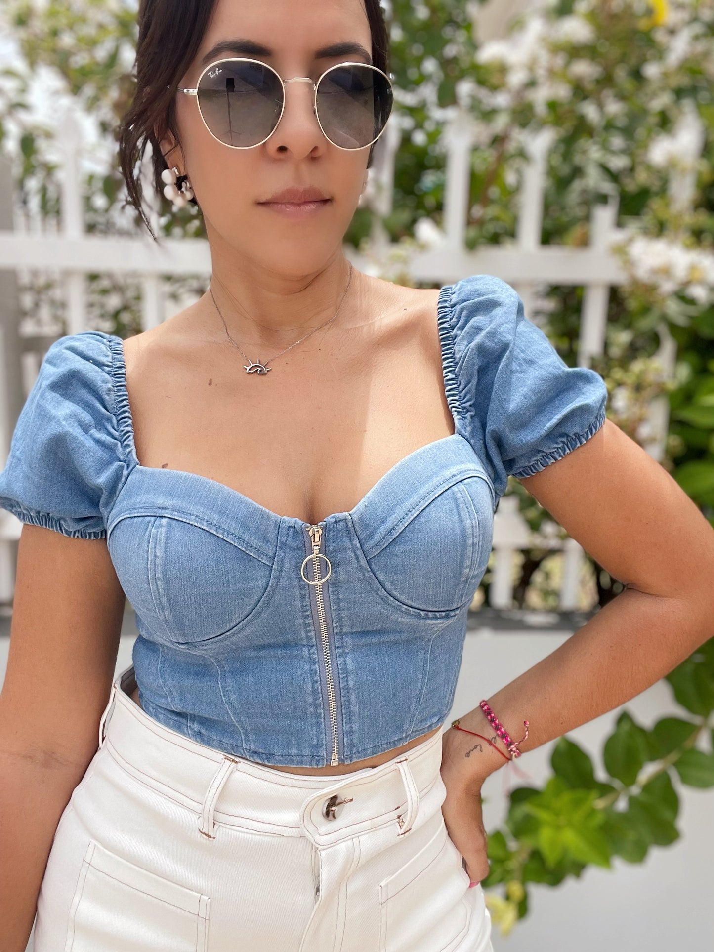 Bustier Denim Top
