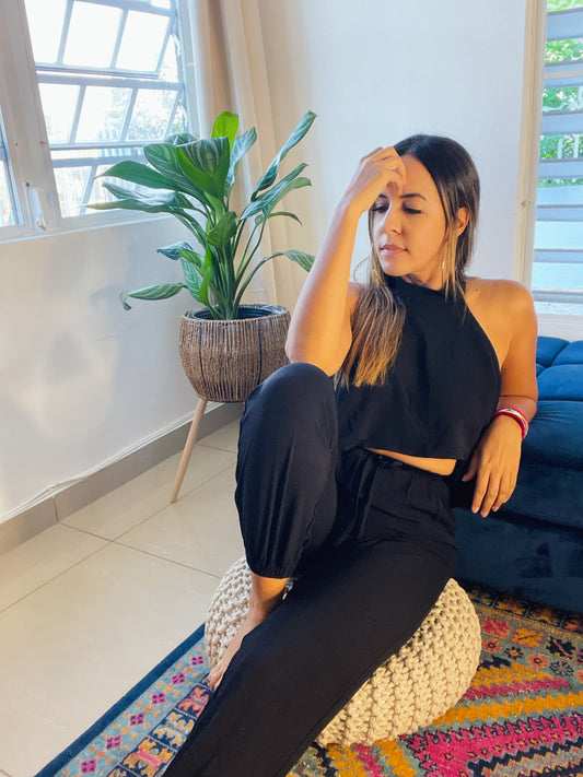 Top & Jogger Black Set
