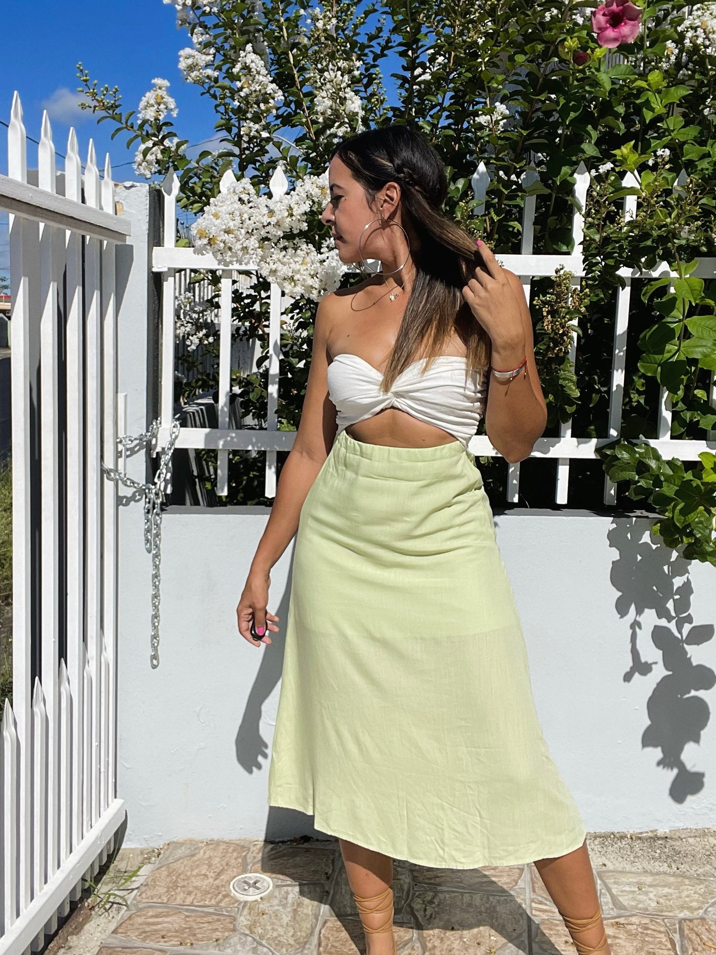 Sage Cute Midi Dress