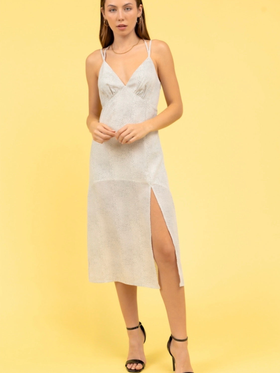 White and Black Midi Dress