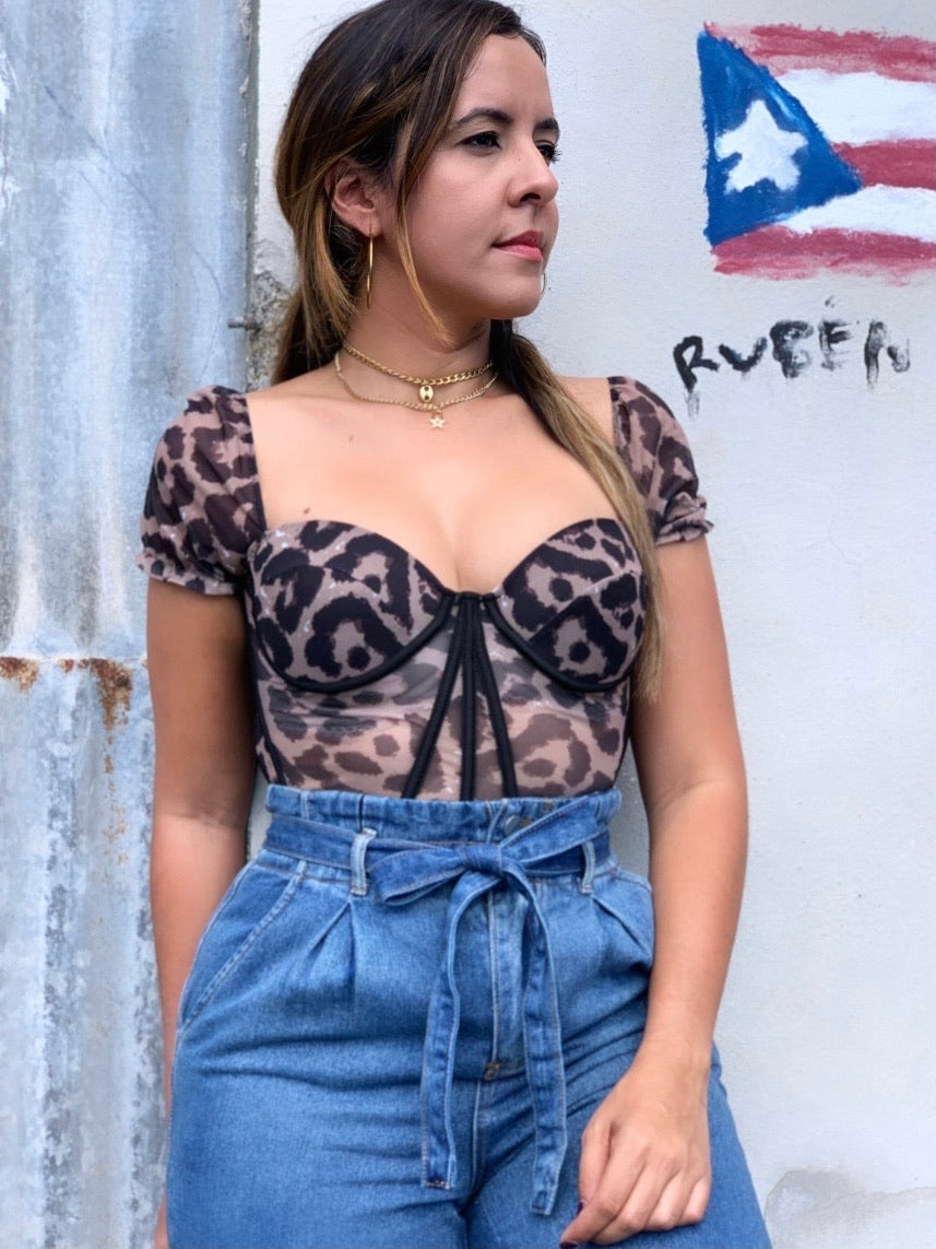 Leopard Corset Top