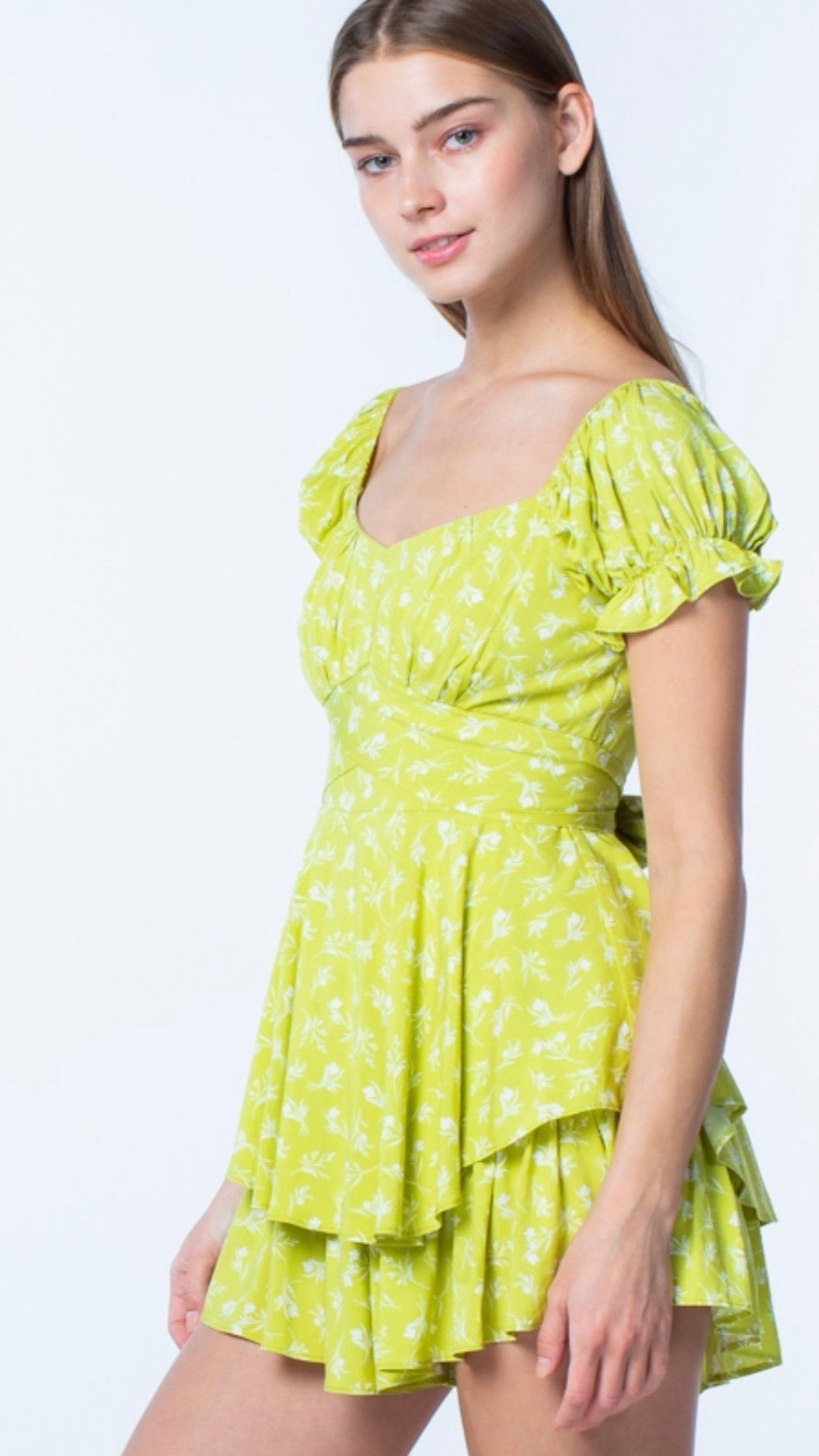 Lime Flower Romper