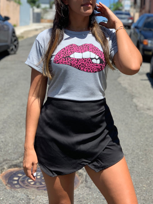 Black Satin Skort