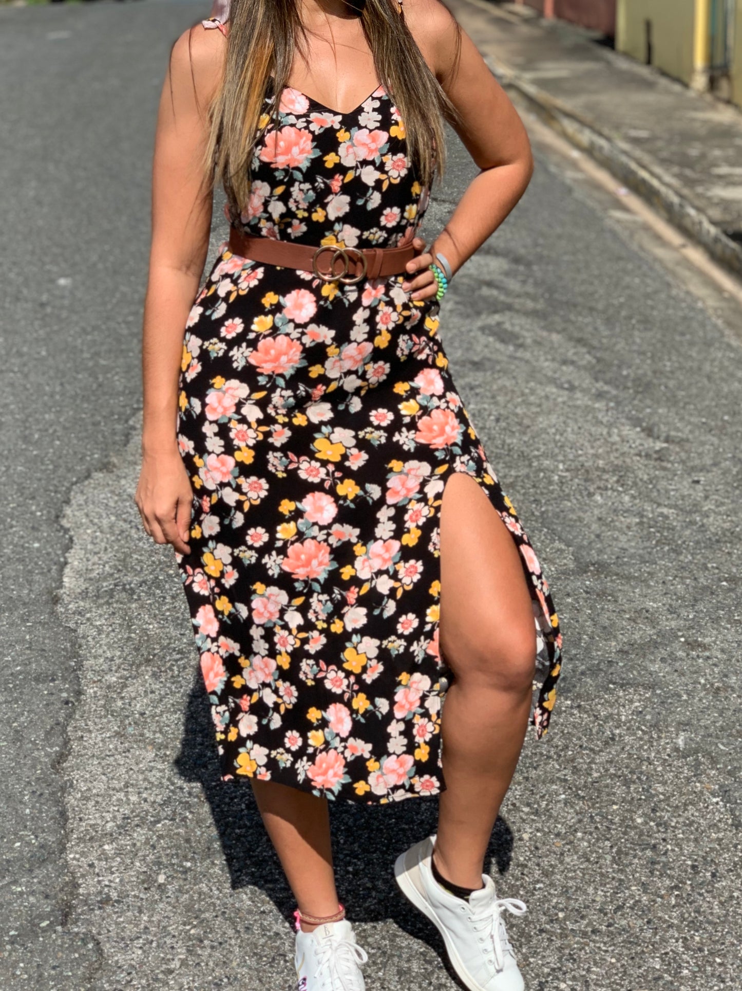 Black Mango Midi Dress