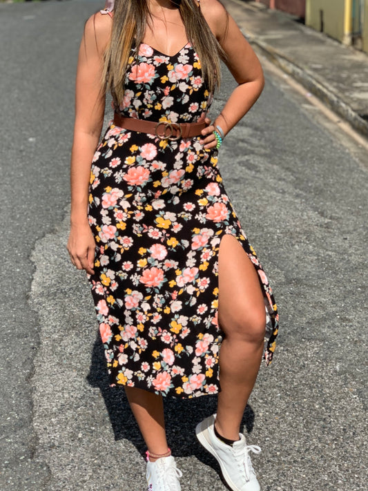 Black Mango Midi Dress