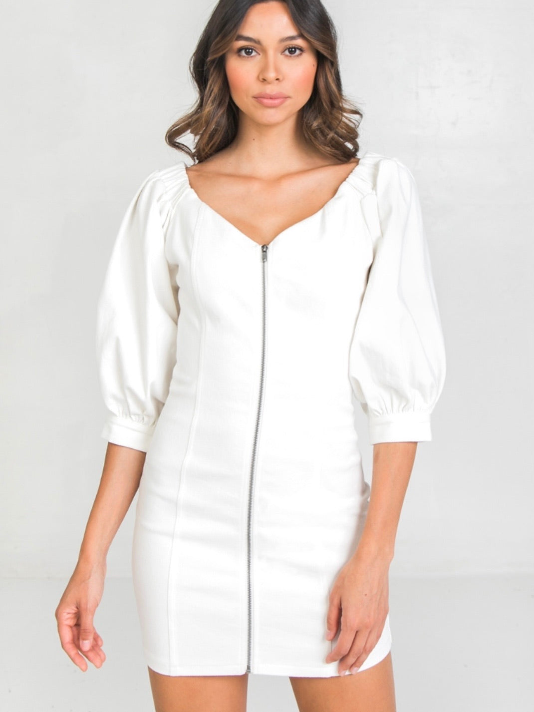 White Jean Mini Dress