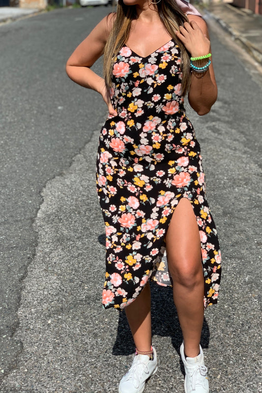 Black Mango Midi Dress