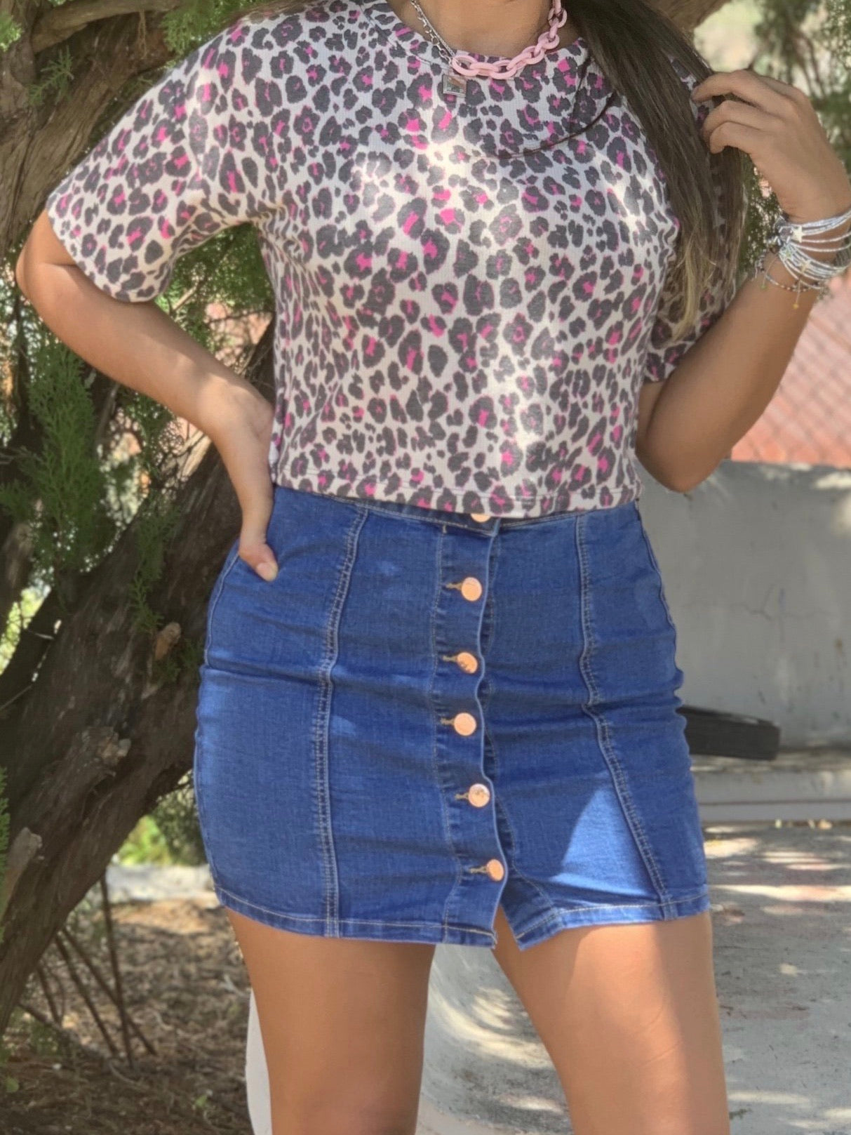 Cheetah Pink Top