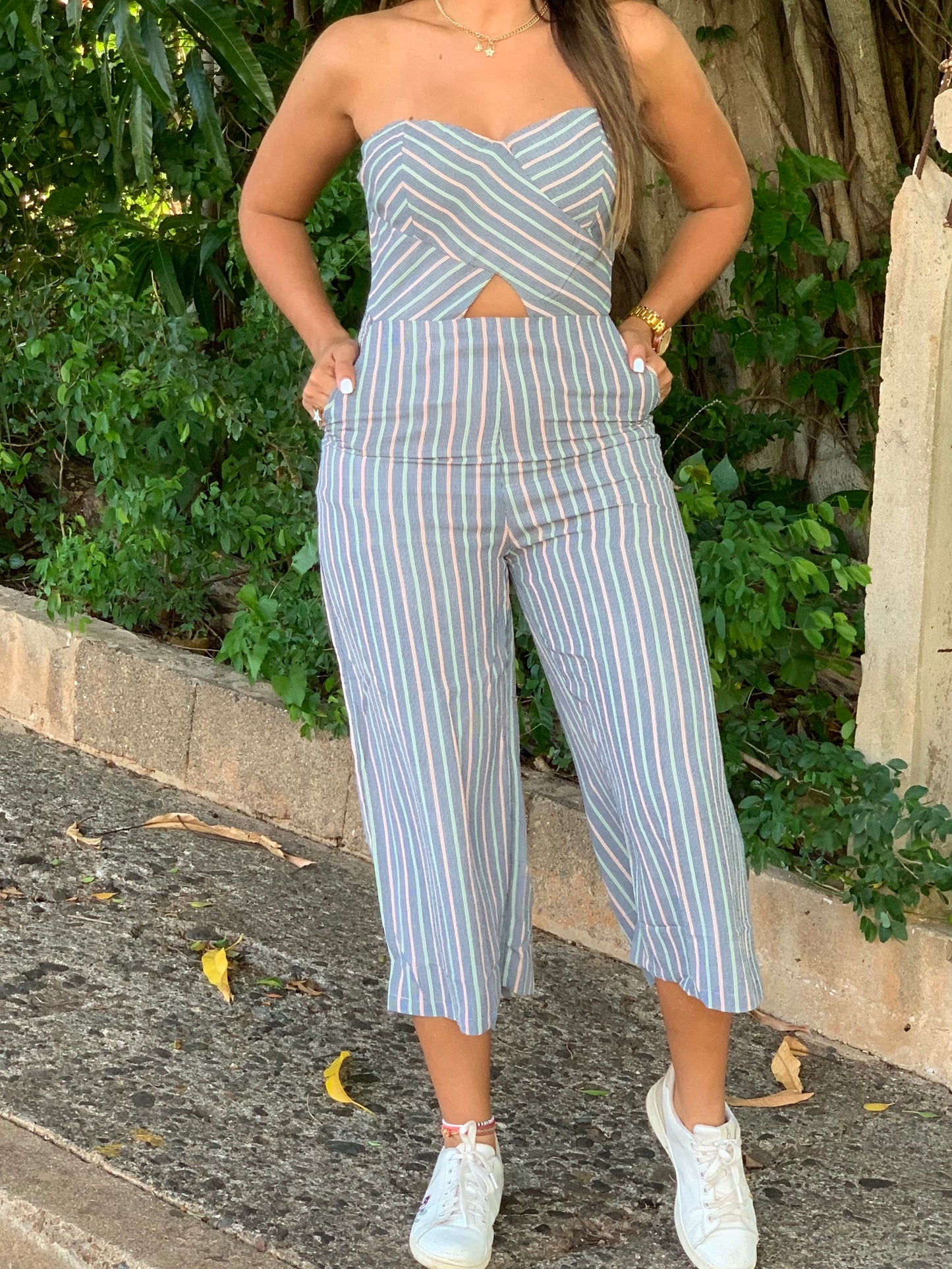 Color Stripe Jumpsuit